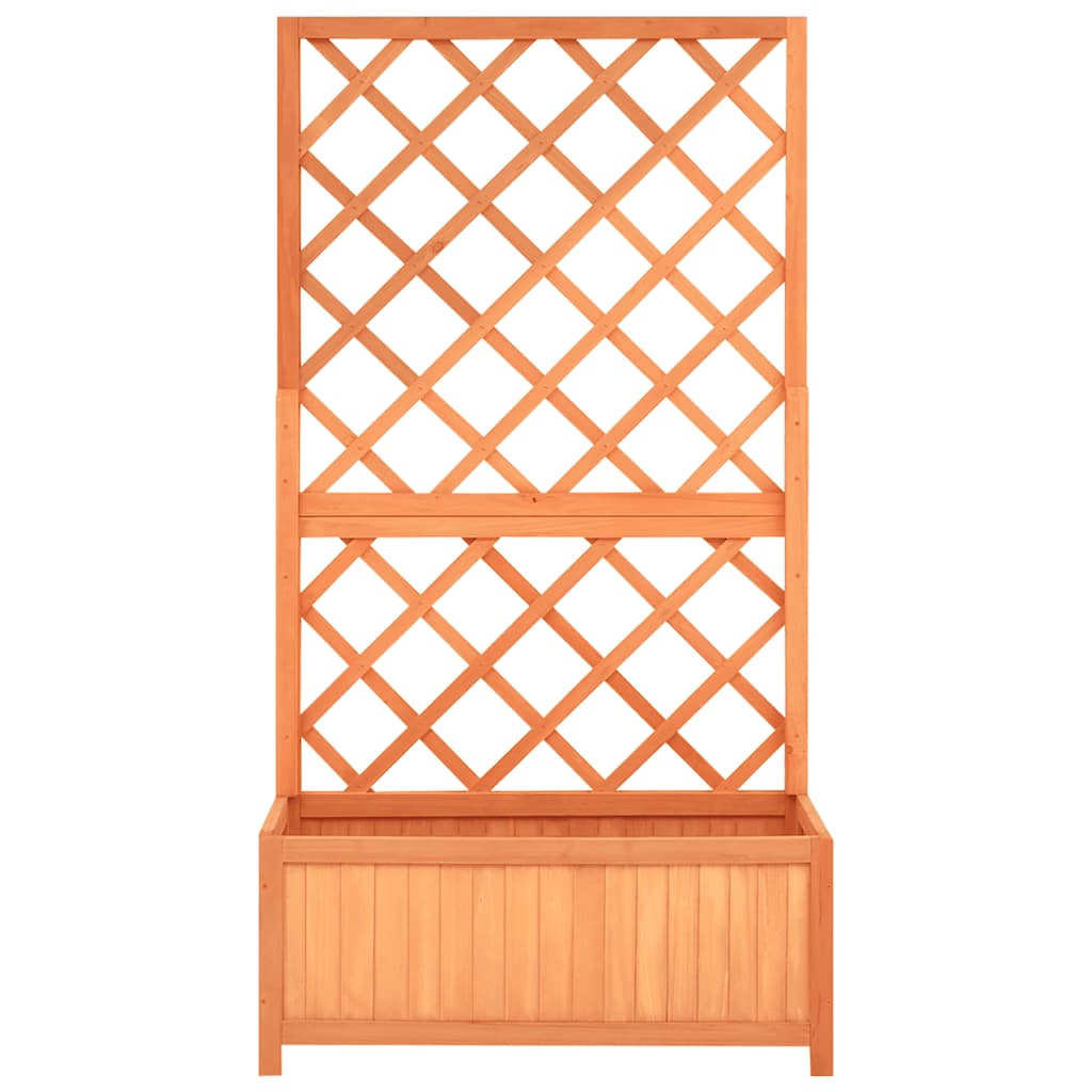 Planter | Brown | Solid firwood | Large | Durable | Planter | Rectangular