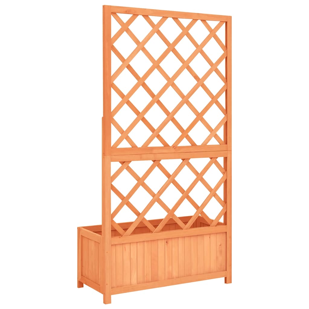 Planter | Brown | Solid firwood | Large | Durable | Planter | Rectangular