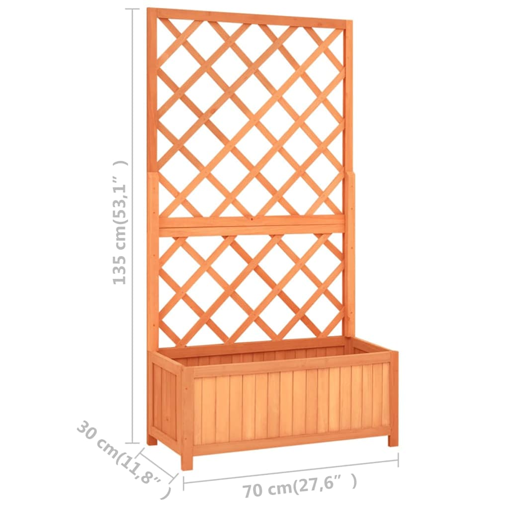Planter | Brown | Solid firwood | Large | Durable | Planter | Rectangular