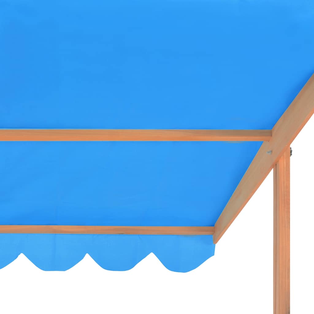316473 vidaXL Sandbox with Adjustable Roof Firwood 115x115x115 cm