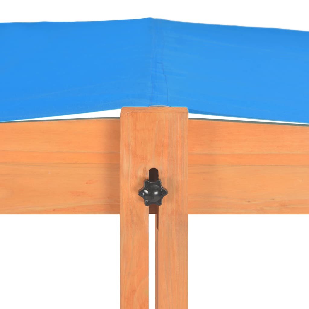 316473 vidaXL Sandbox with Adjustable Roof Firwood 115x115x115 cm