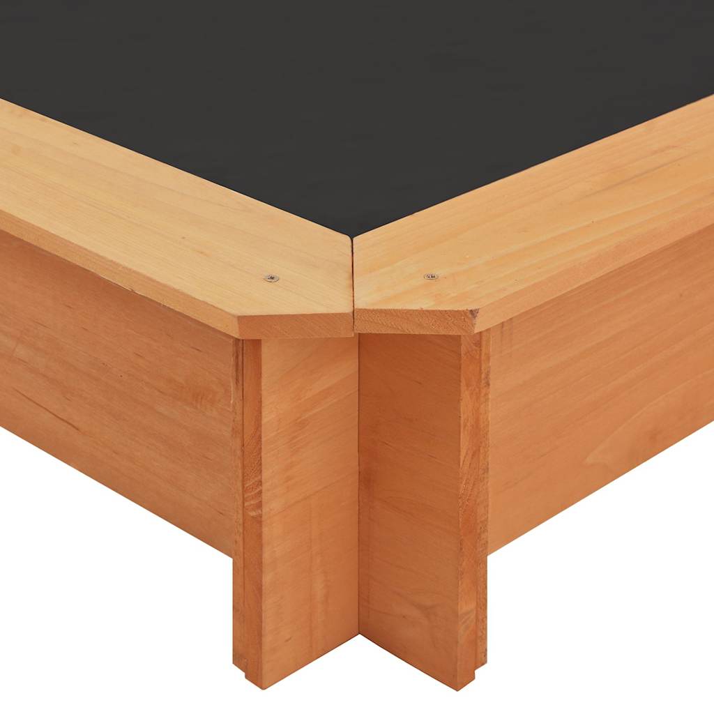 316473 vidaXL Sandbox with Adjustable Roof Firwood 115x115x115 cm
