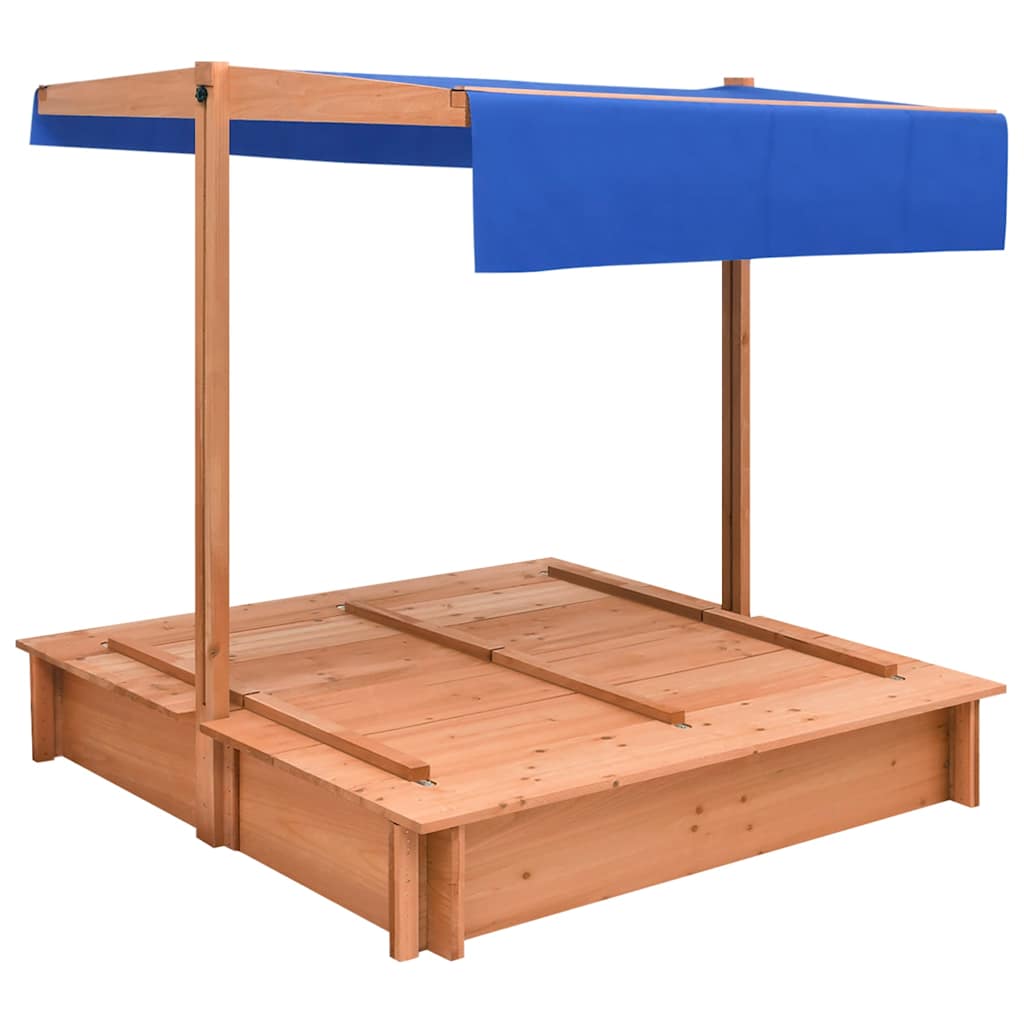 316474 vidaXL Sandbox with Roof Firwood 112x112x112 cm