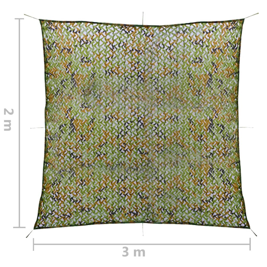 vidaXL Camouflage Net with Storage Bag 2x3 m Green