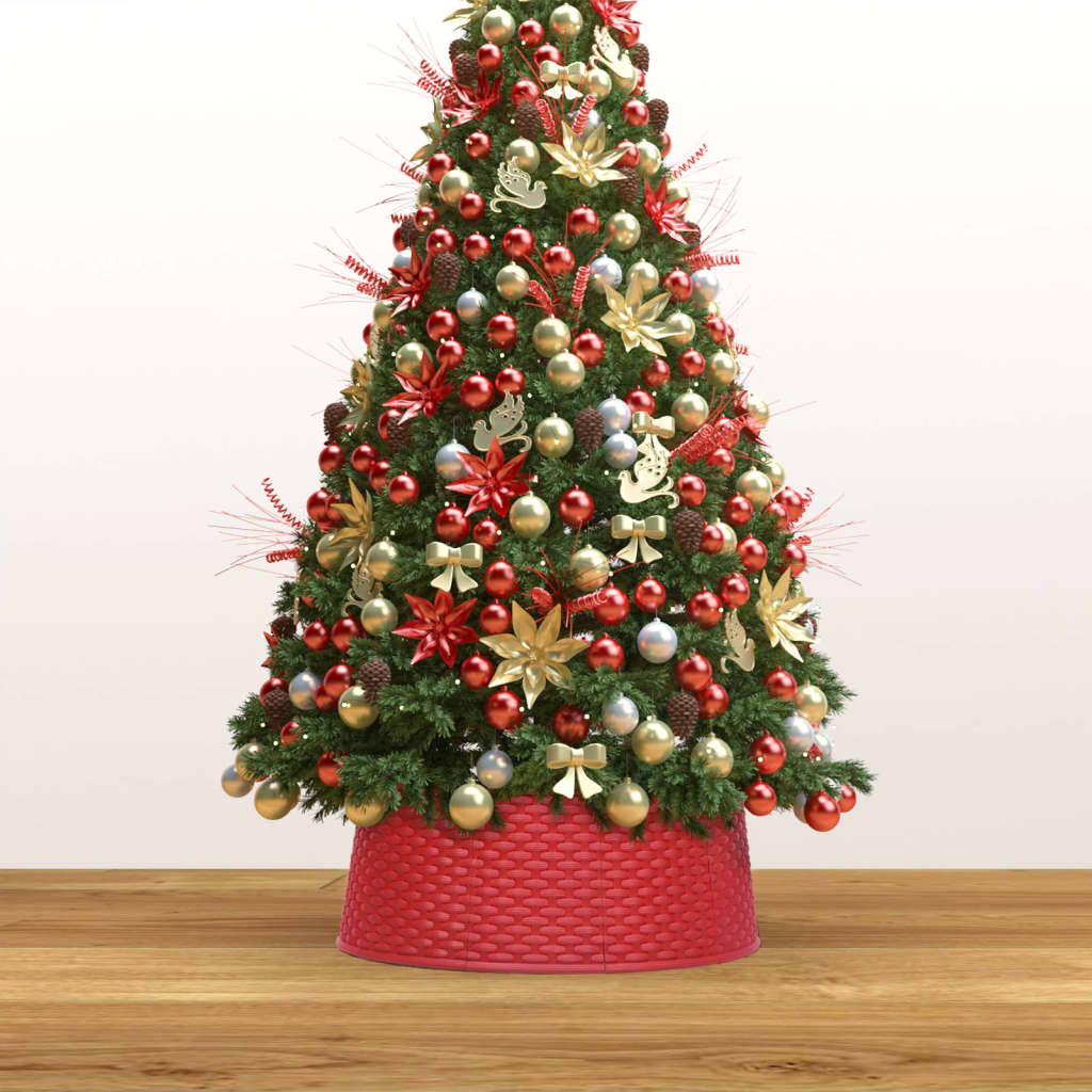 vidaXL Christmas Tree Skirt Red Ø65x19.5 cm