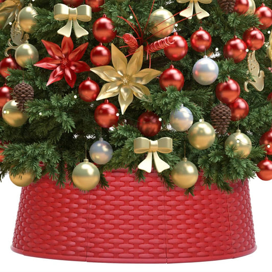 vidaXL Christmas Tree Skirt Red Ø65x19.5 cm