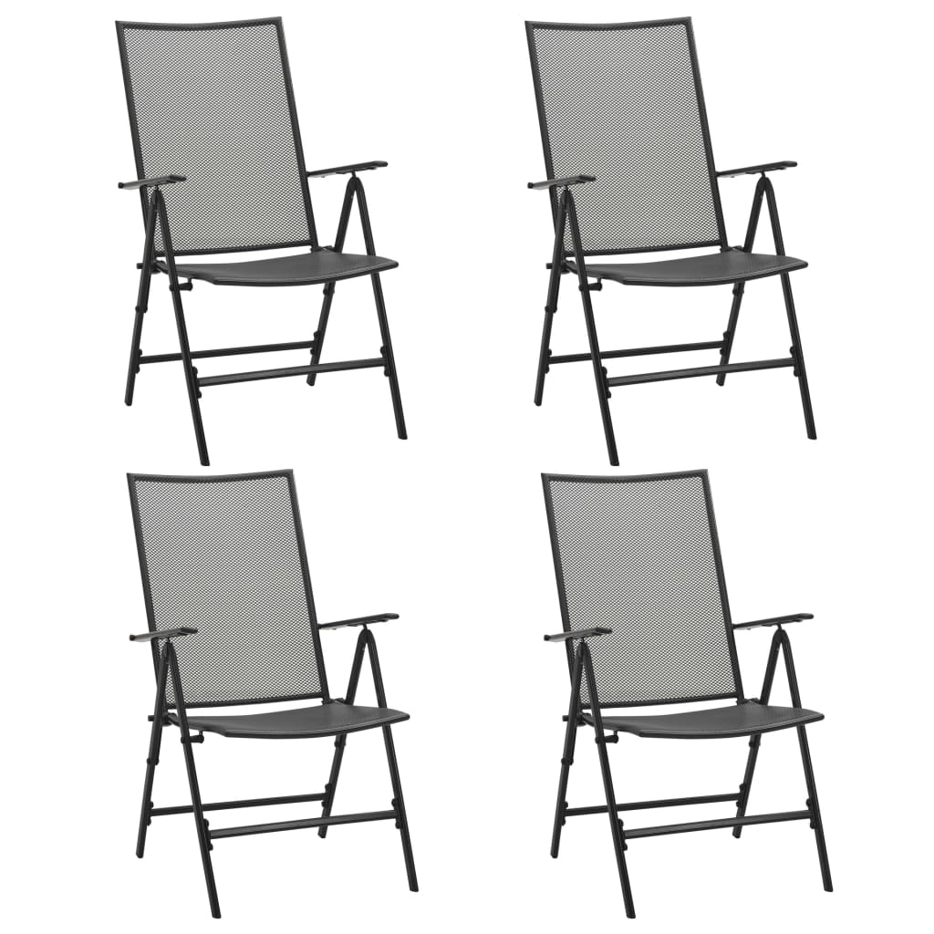 vidaXL 5 Piece Garden Dining Set Steel Anthracite