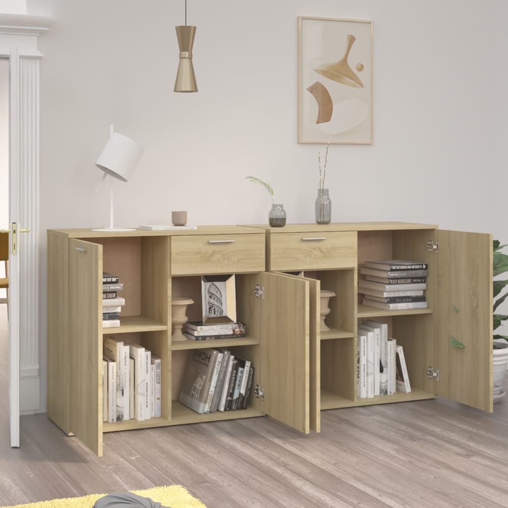 vidaXL Sideboard Sonoma Oak 160x36x75 cm Engineered Wood