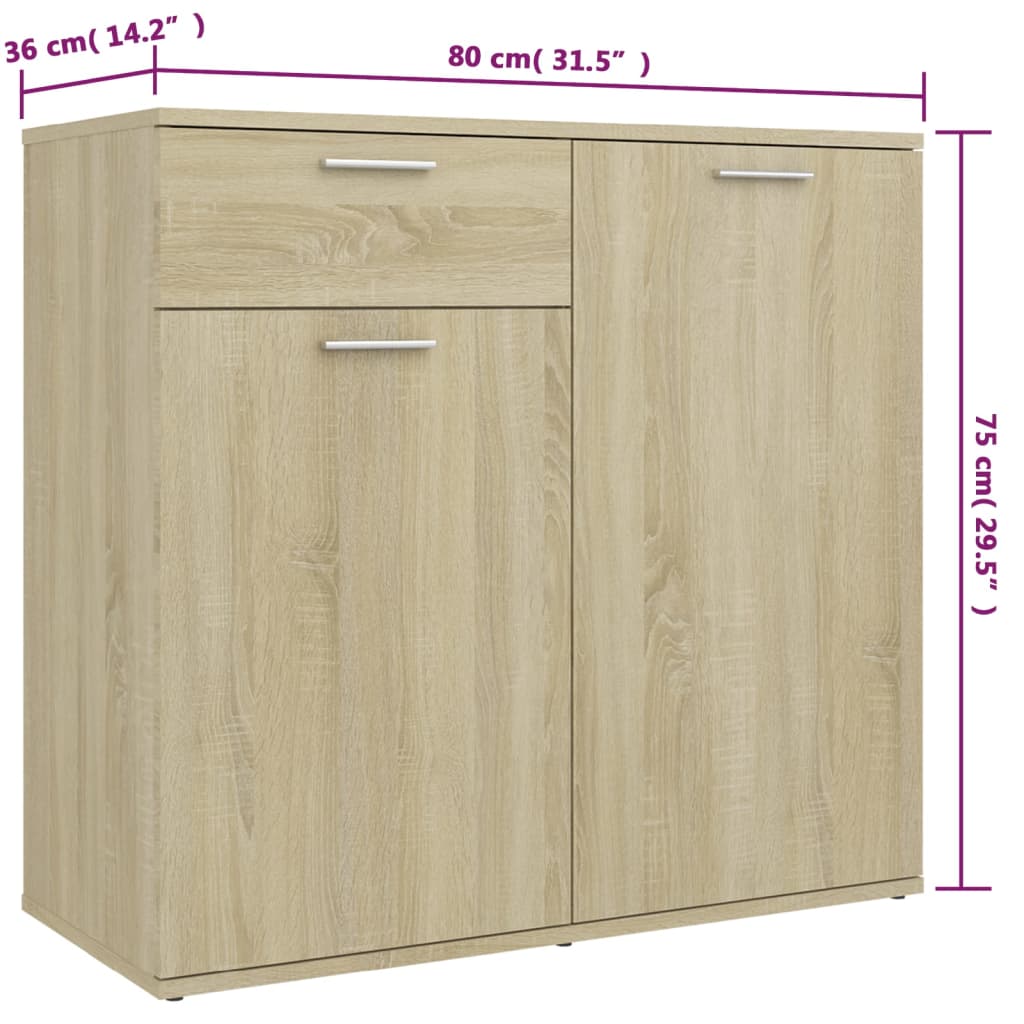 vidaXL Sideboard Sonoma Oak 160x36x75 cm Engineered Wood