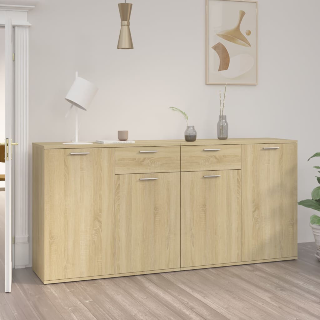 vidaXL Sideboard Sonoma Oak 160x36x75 cm Engineered Wood