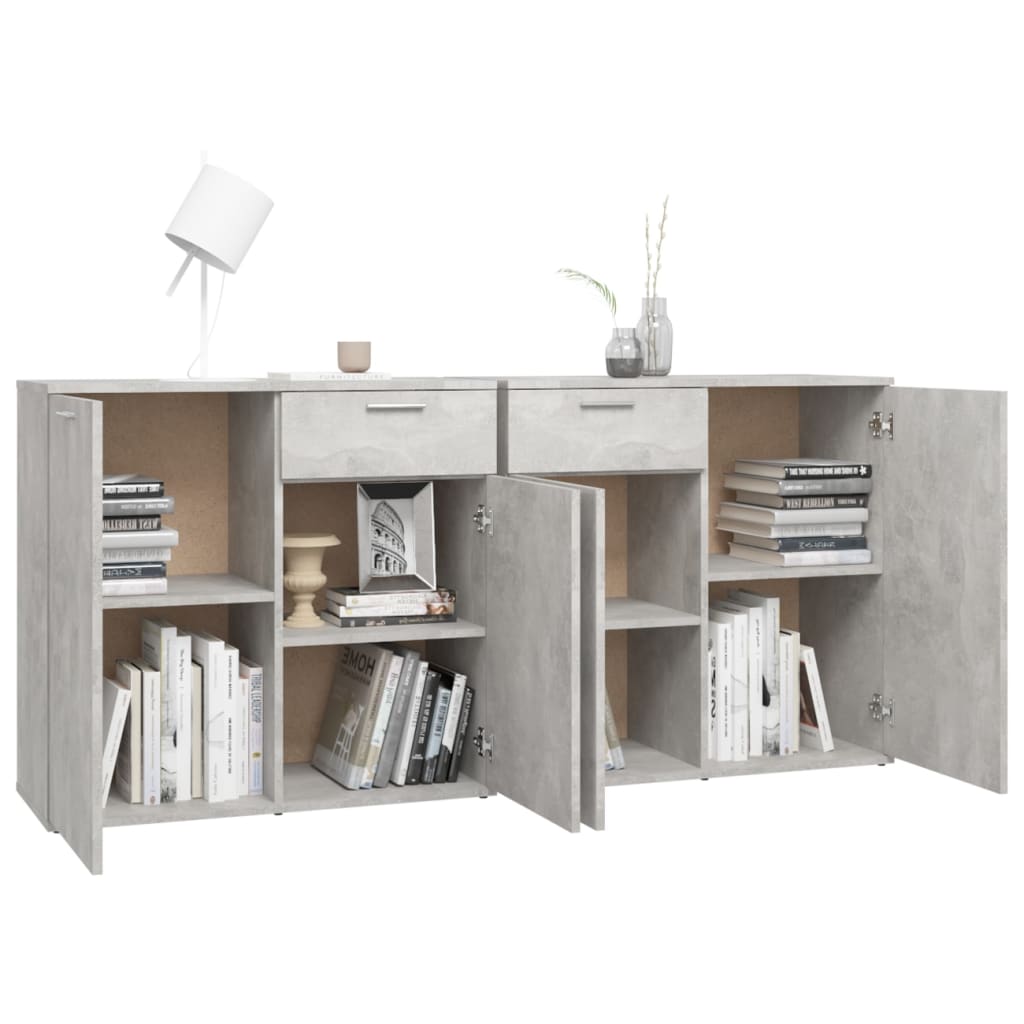 vidaXL Sideboard Concrete Grey 160x36x75 cm Engineered Wood