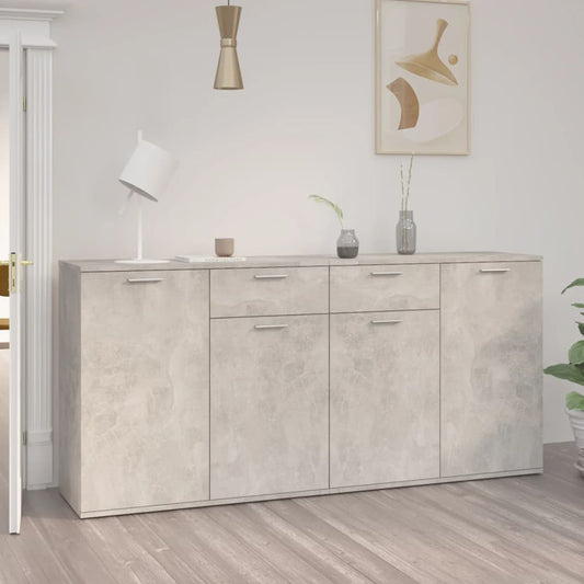 vidaXL Sideboard Concrete Grey 160x36x75 cm Engineered Wood