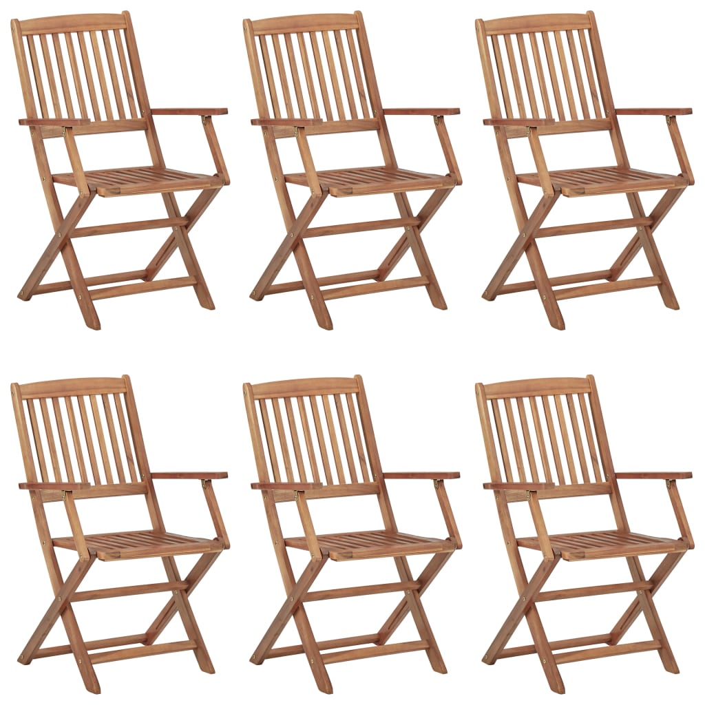 Outdoor Chair | Set of 6 | Natural wood | Solid acacia wood | Medium