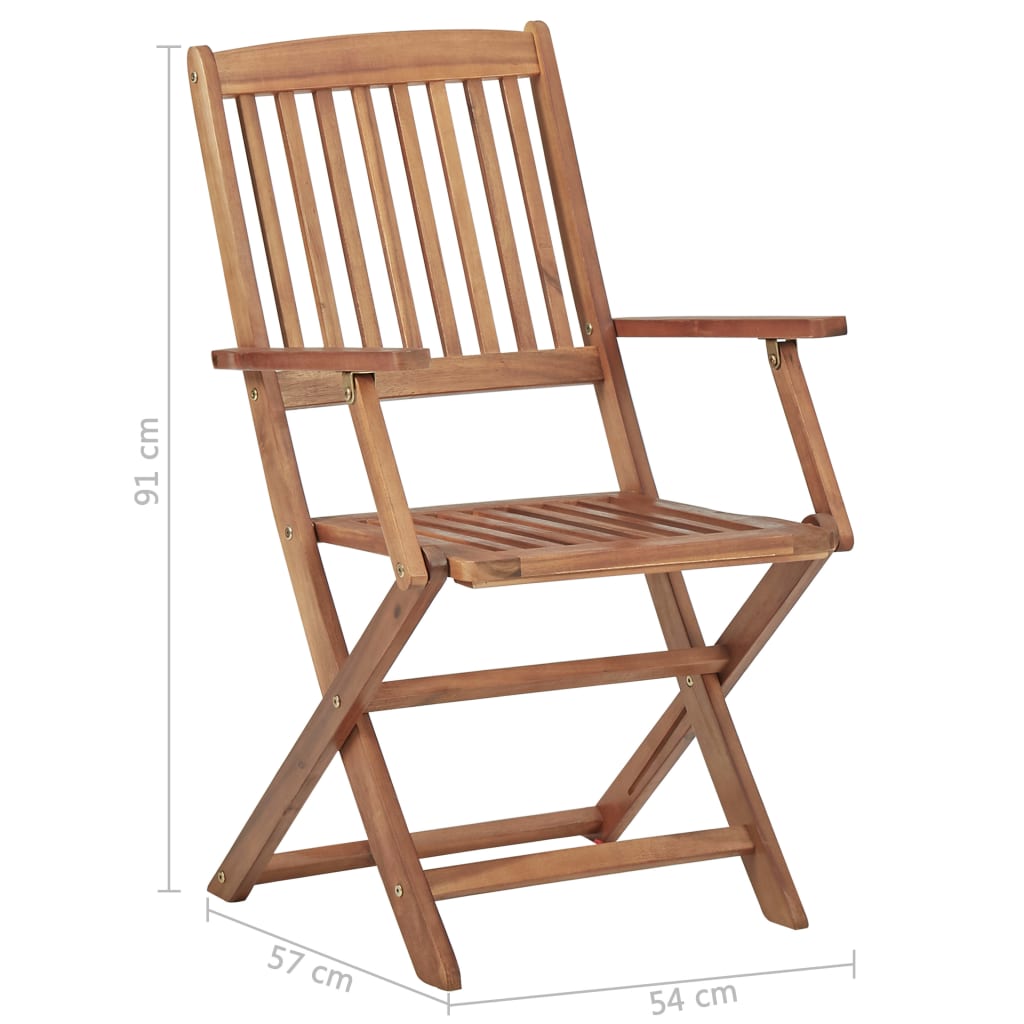 Outdoor Chair | Set of 6 | Natural wood | Solid acacia wood | Medium
