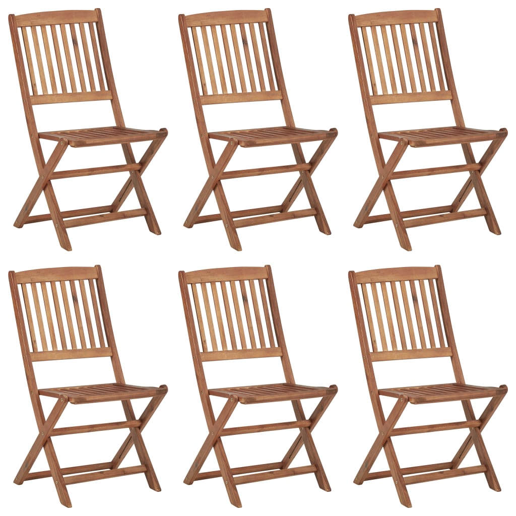 vidaXL Folding Outdoor Chairs 6 pcs Solid Acacia Wood