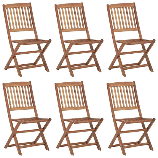 vidaXL Folding Outdoor Chairs 6 pcs Solid Acacia Wood