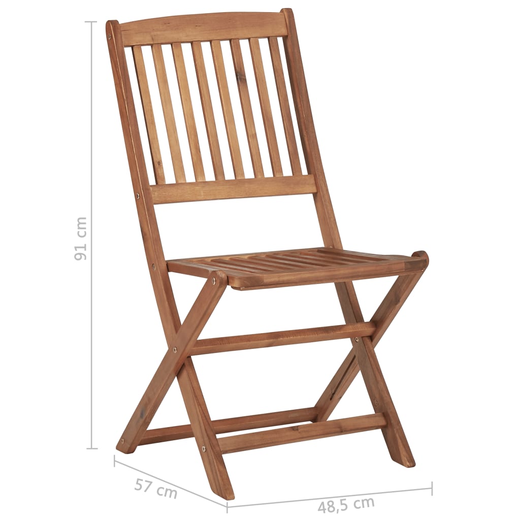 vidaXL Folding Outdoor Chairs 6 pcs Solid Acacia Wood