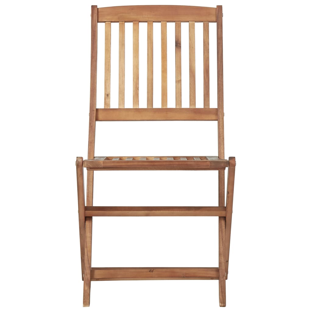 Outdoor Chair | Set of 8 | Brown | Solid Acacia wood | Medium | Foldable
