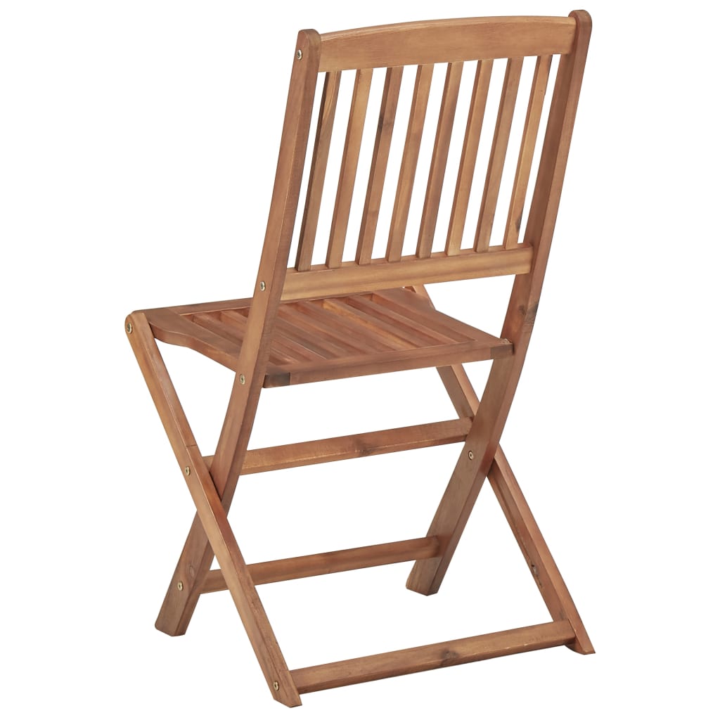Outdoor Chair | Set of 8 | Brown | Solid Acacia wood | Medium | Foldable