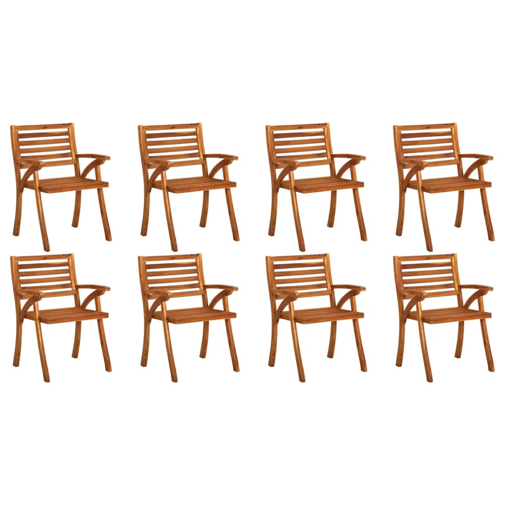 vidaXL Garden Chairs 8 pcs Solid Acacia Wood