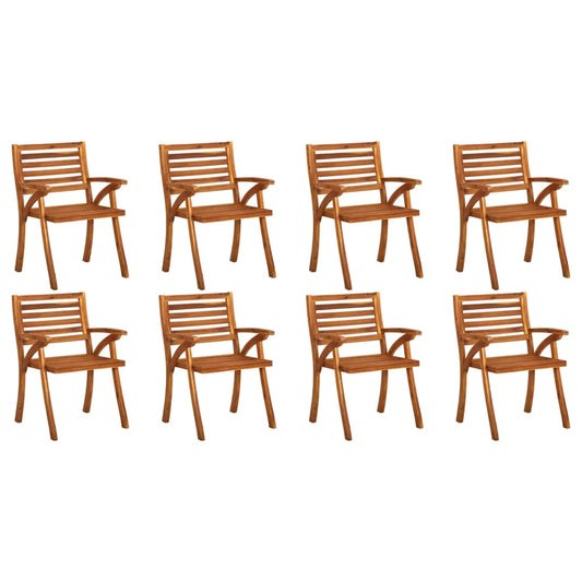 vidaXL Garden Chairs 8 pcs Solid Acacia Wood