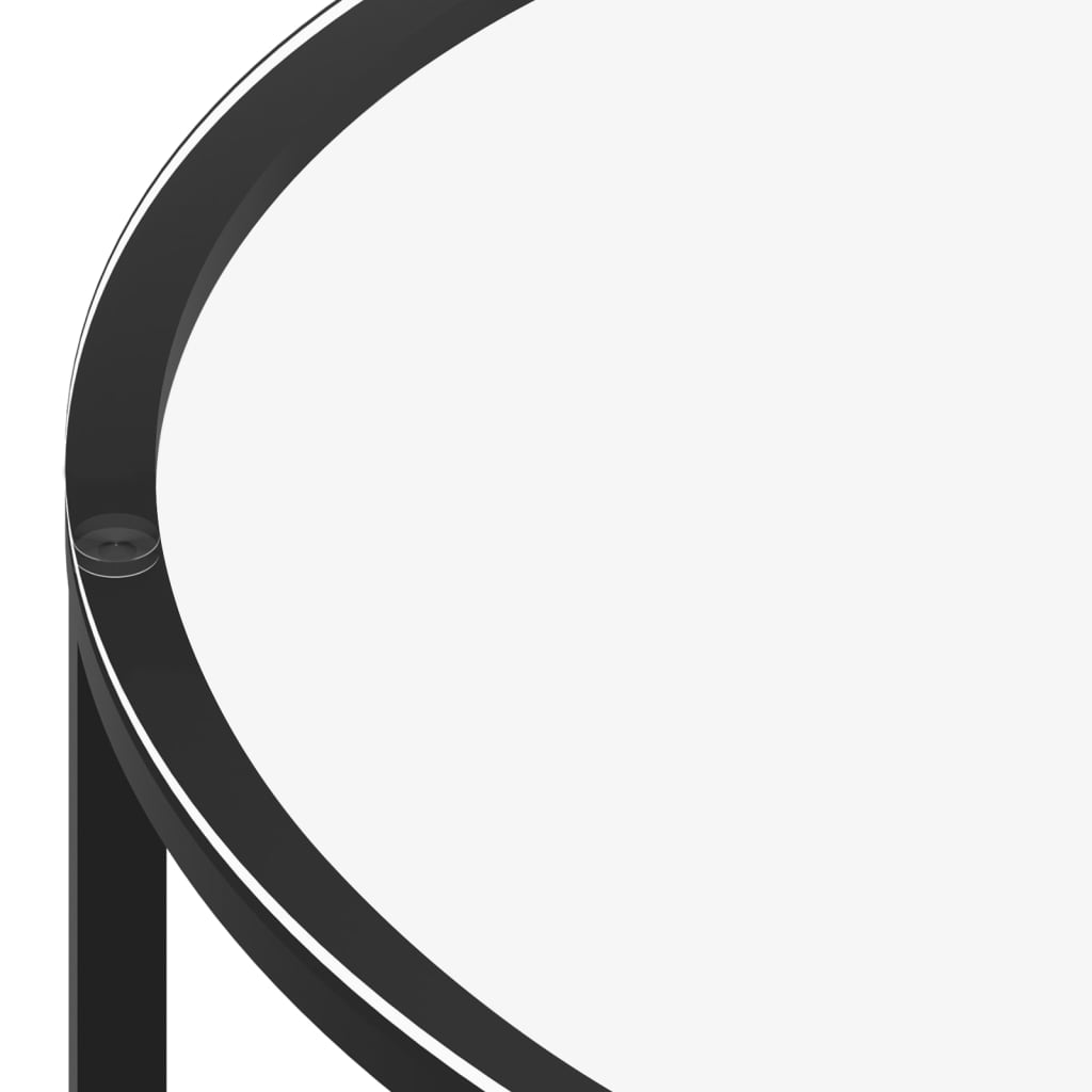 331618 vidaXL Tea Table Black and Transparent 70 cm Tempered Glass