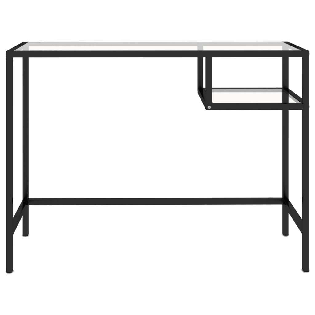 vidaXL Computer Desk Transparent 100x36x74 cm Glass