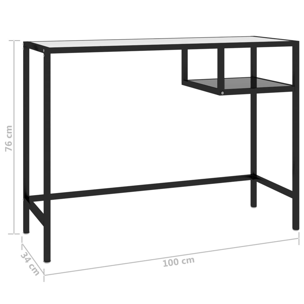 vidaXL Computer Desk Black 100x36x74 cm Glass