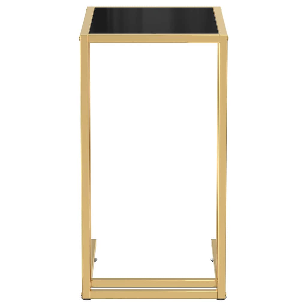 331646 vidaXL Computer Side Table Black 50x35x65 cm Tempered Glass