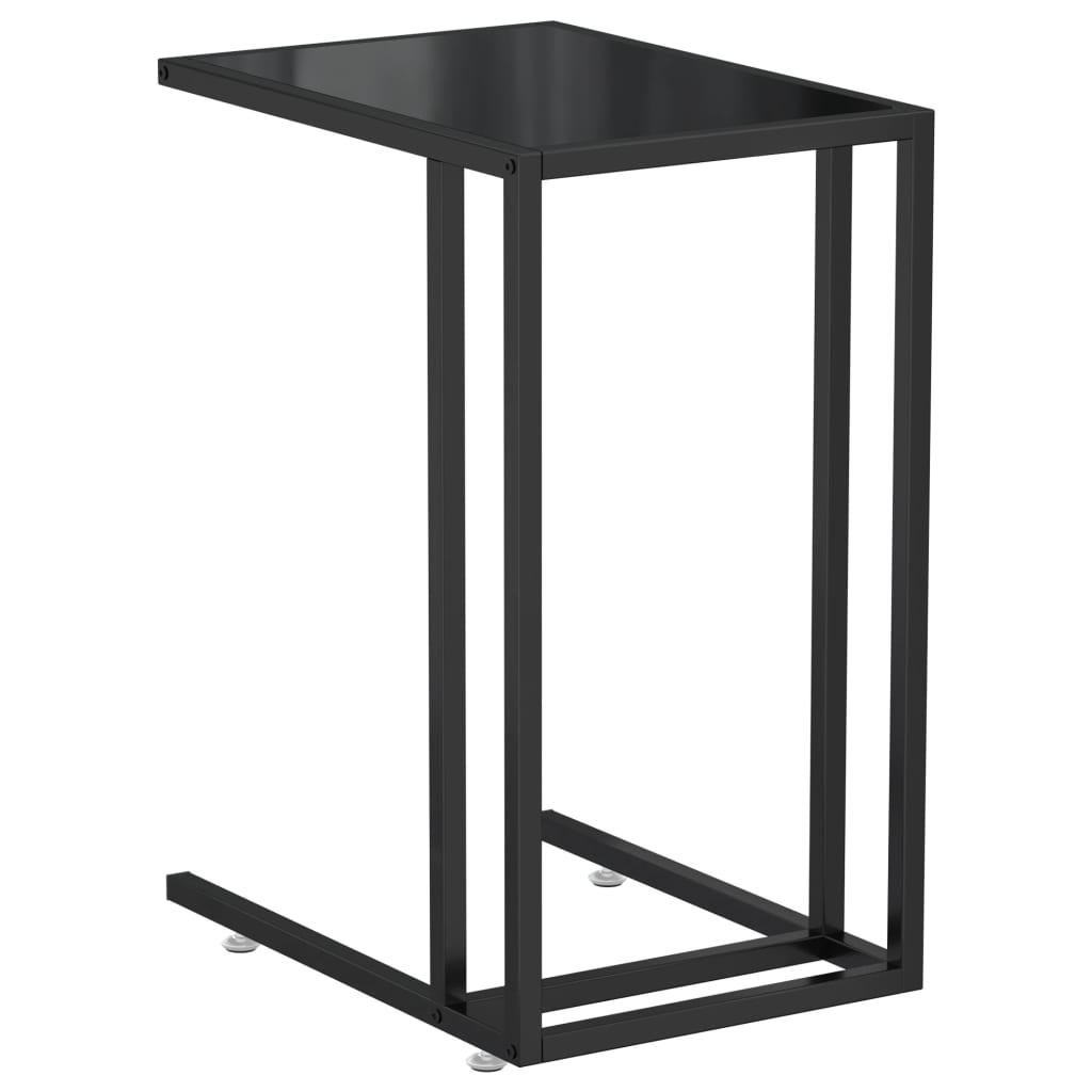 Side Table | Black | Tempered Glass, Powder-Coated Iron | Medium
