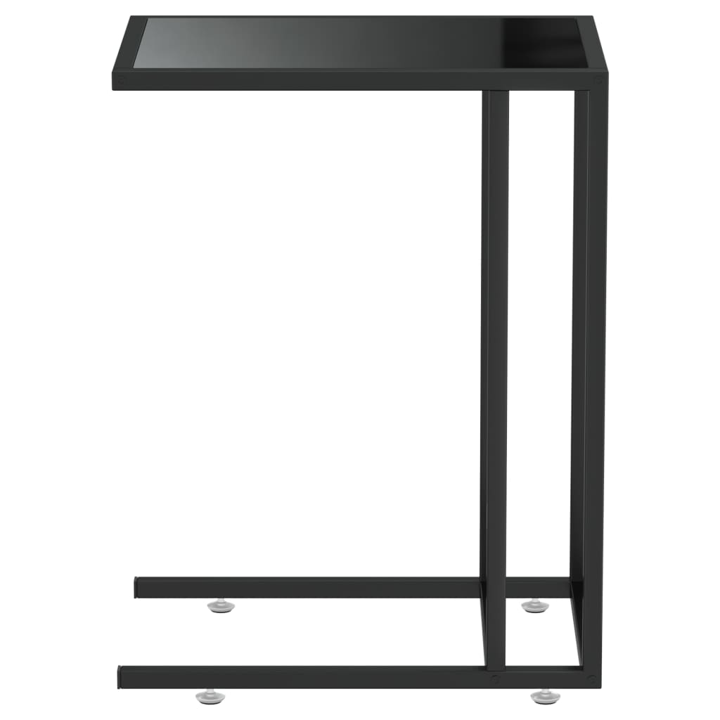 Side Table | Black | Tempered Glass, Powder-Coated Iron | Medium
