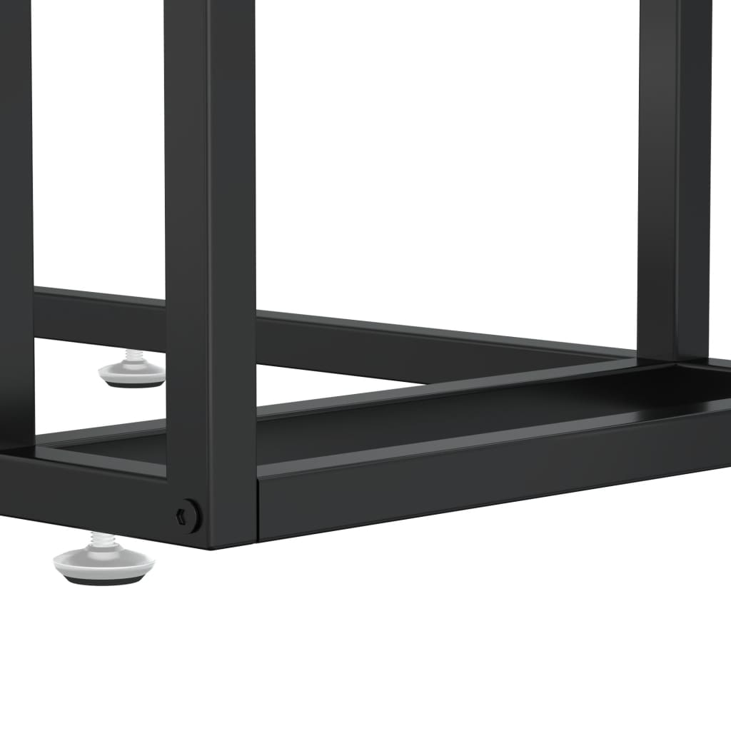 Side Table | Black | Tempered Glass, Powder-Coated Iron | Medium