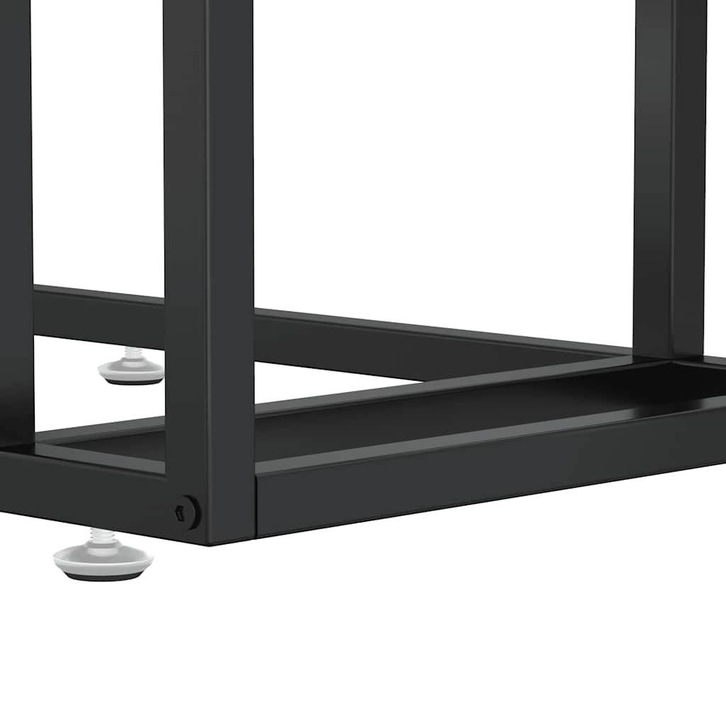 Side Table | Black Marble | Tempered Glass & Powder-Coated Iron