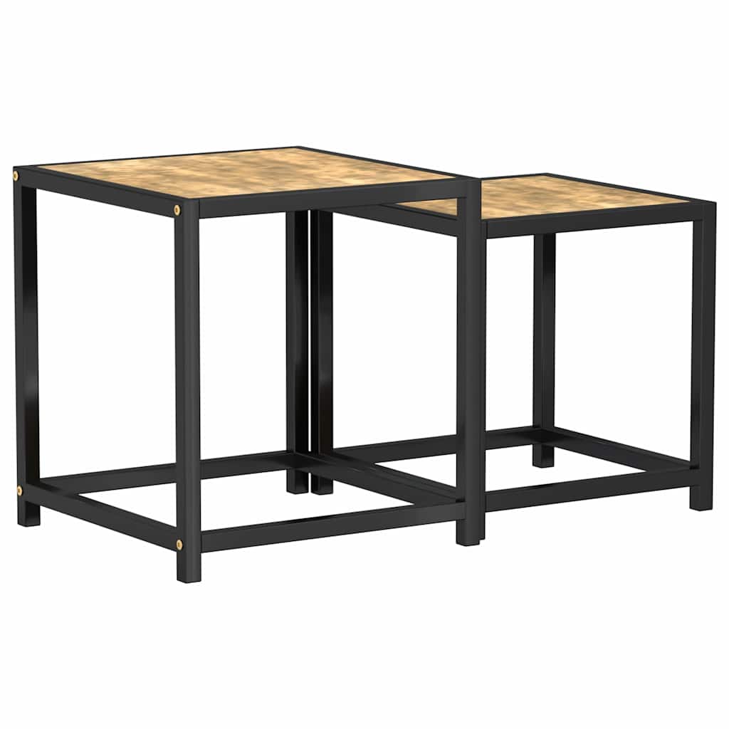 331656 vidaXL Tea Tables 2 pcs MDF Black and Yellow