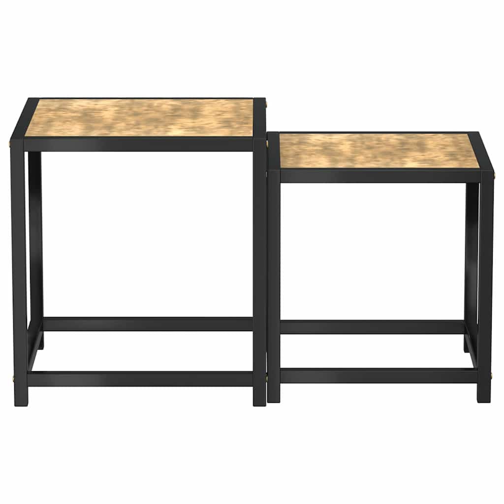 331656 vidaXL Tea Tables 2 pcs MDF Black and Yellow