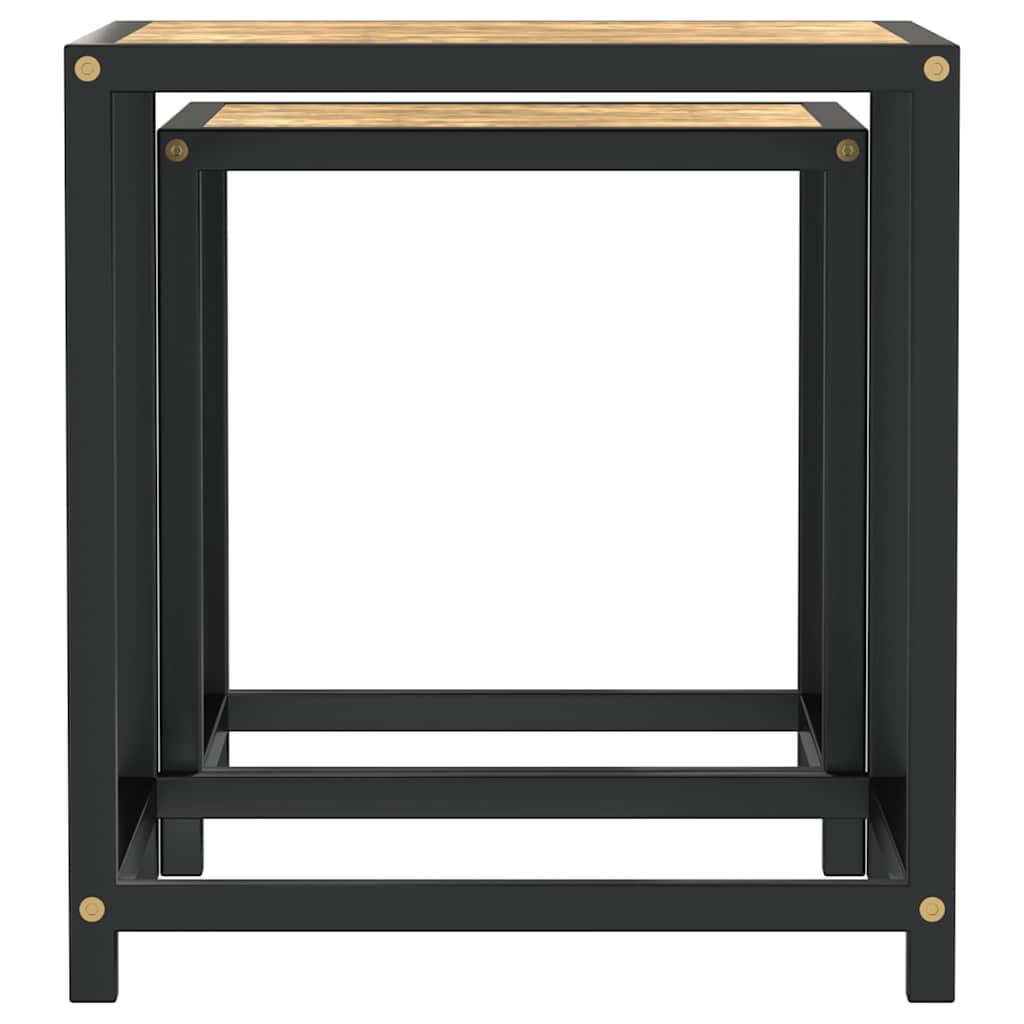 331656 vidaXL Tea Tables 2 pcs MDF Black and Yellow