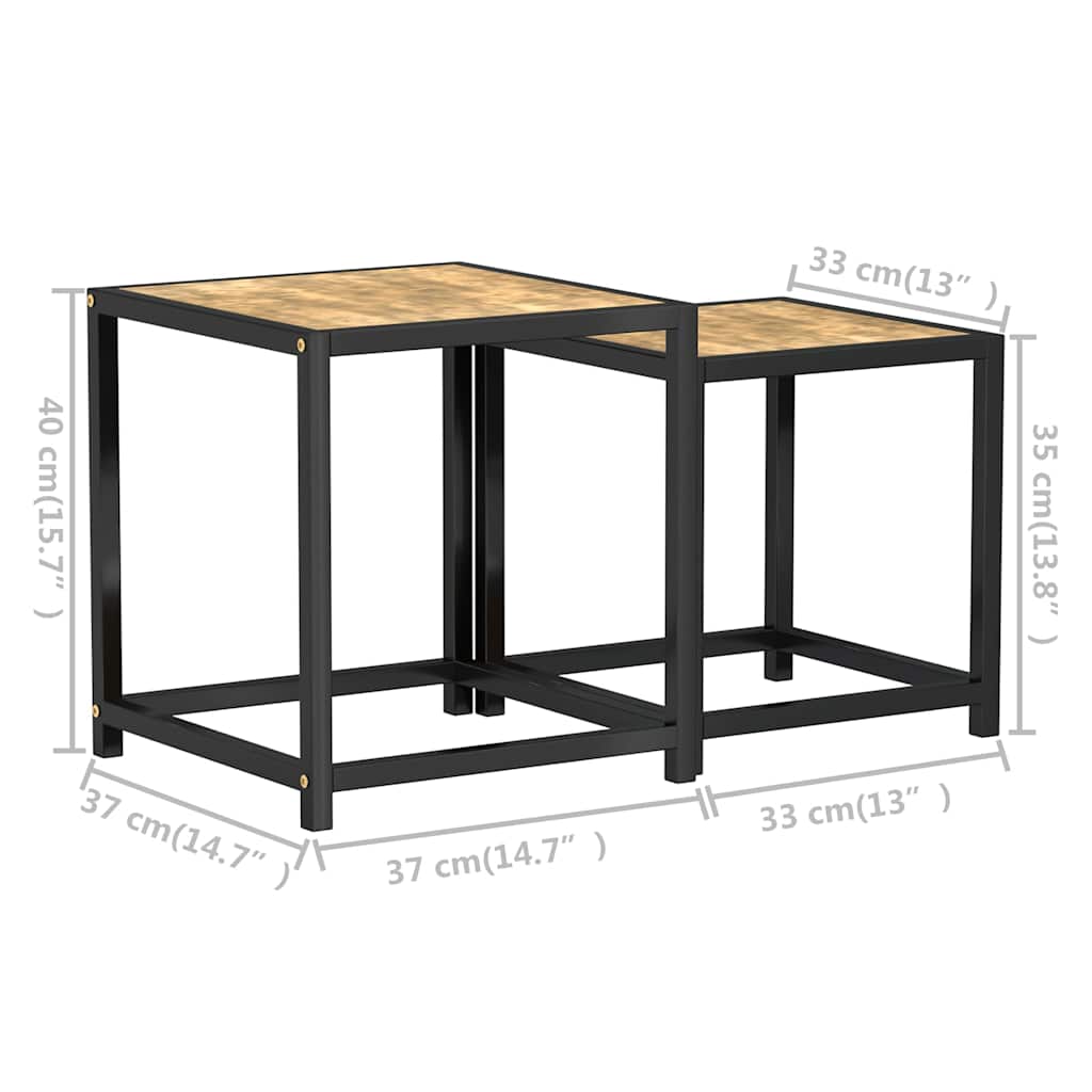331656 vidaXL Tea Tables 2 pcs MDF Black and Yellow