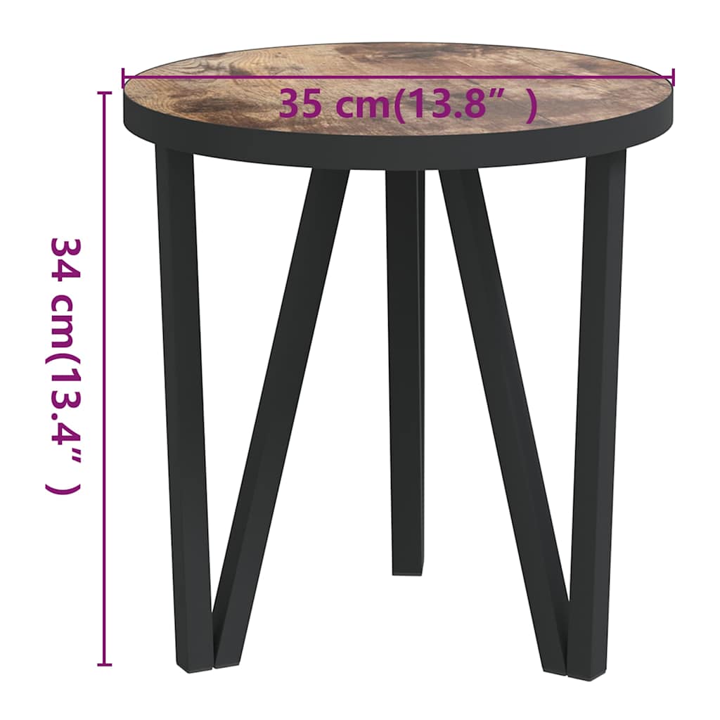 331665 vidaXL Tea Table Black and Yellow Ø35 cm MDF