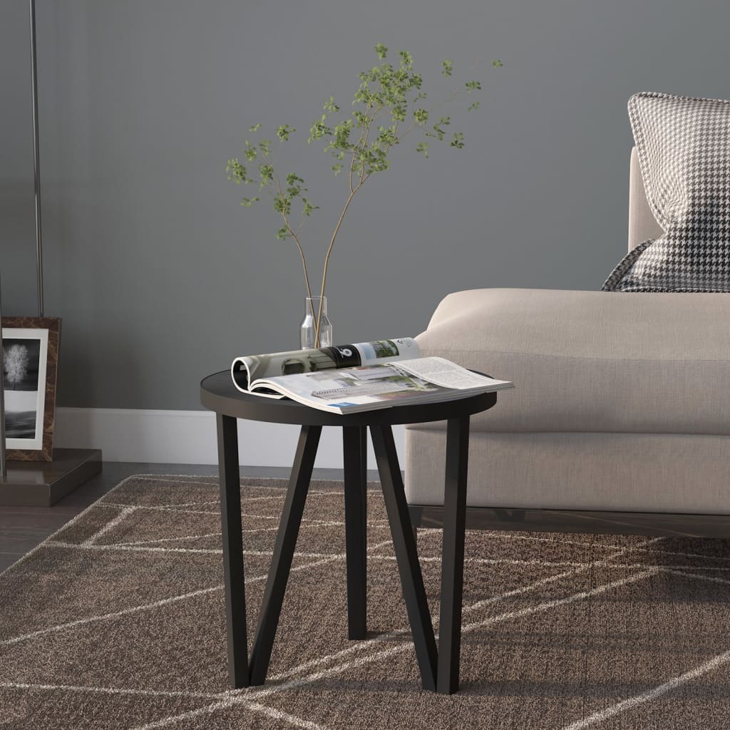 Tea Table | Black | MDF, Powder-Coated Steel | Ø35 cm |  Durable