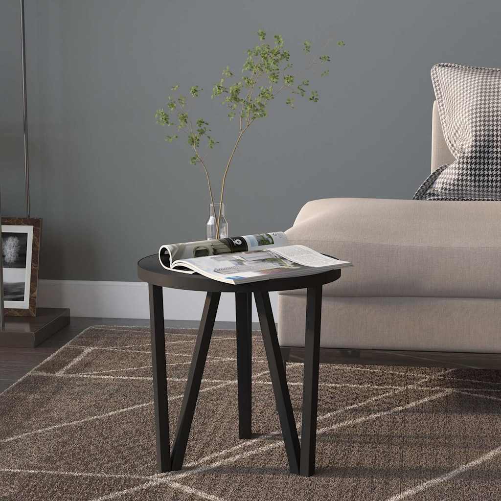 331667 vidaXL Tea Table Black Ø35 cm MDF