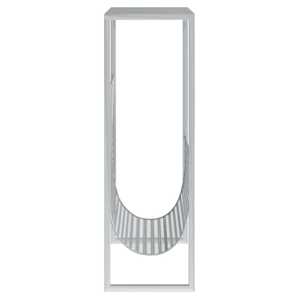 331670 vidaXL Magazine Rack Silver 35x15x45 cm Steel