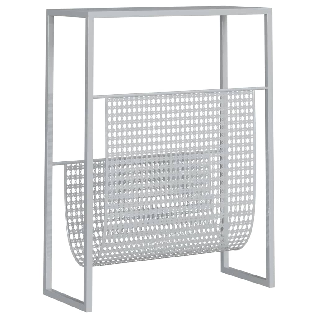 331670 vidaXL Magazine Rack Silver 35x15x45 cm Steel