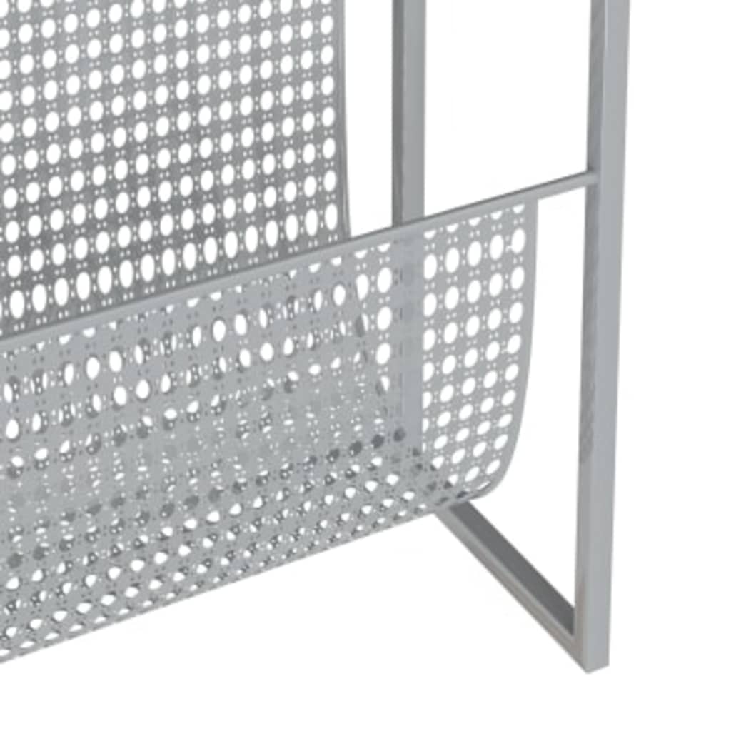 331670 vidaXL Magazine Rack Silver 35x15x45 cm Steel