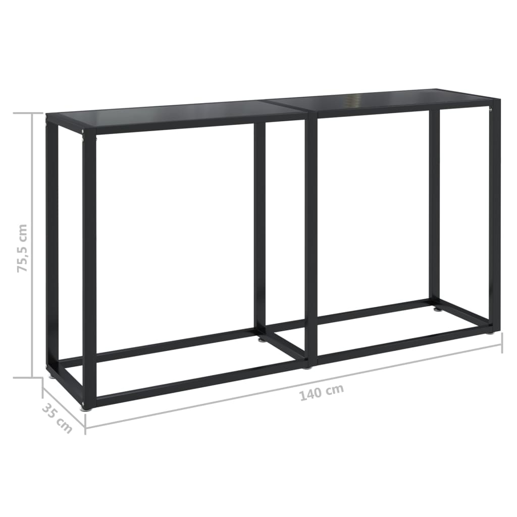 Console Table | Black | Tempered glass, powder-coated steel