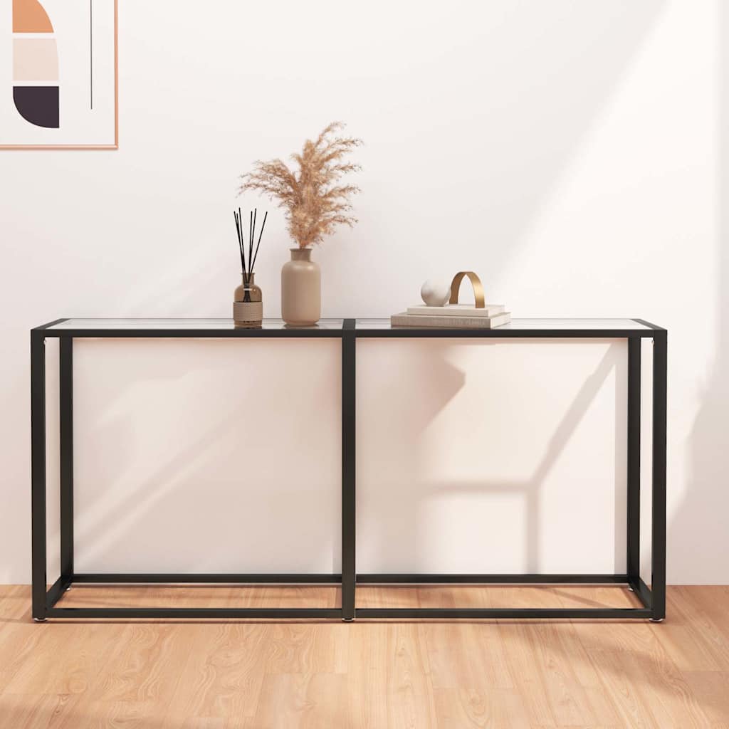 Console Table Transparent 160x35x75,5cm Tempered Glass