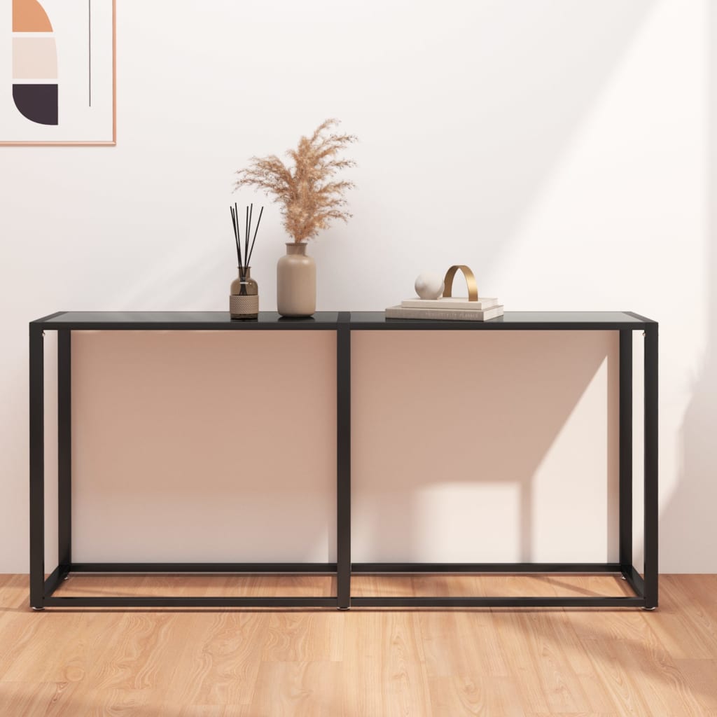 Console Table | Black | Tempered glass | 160x35x75.5cm | Simple