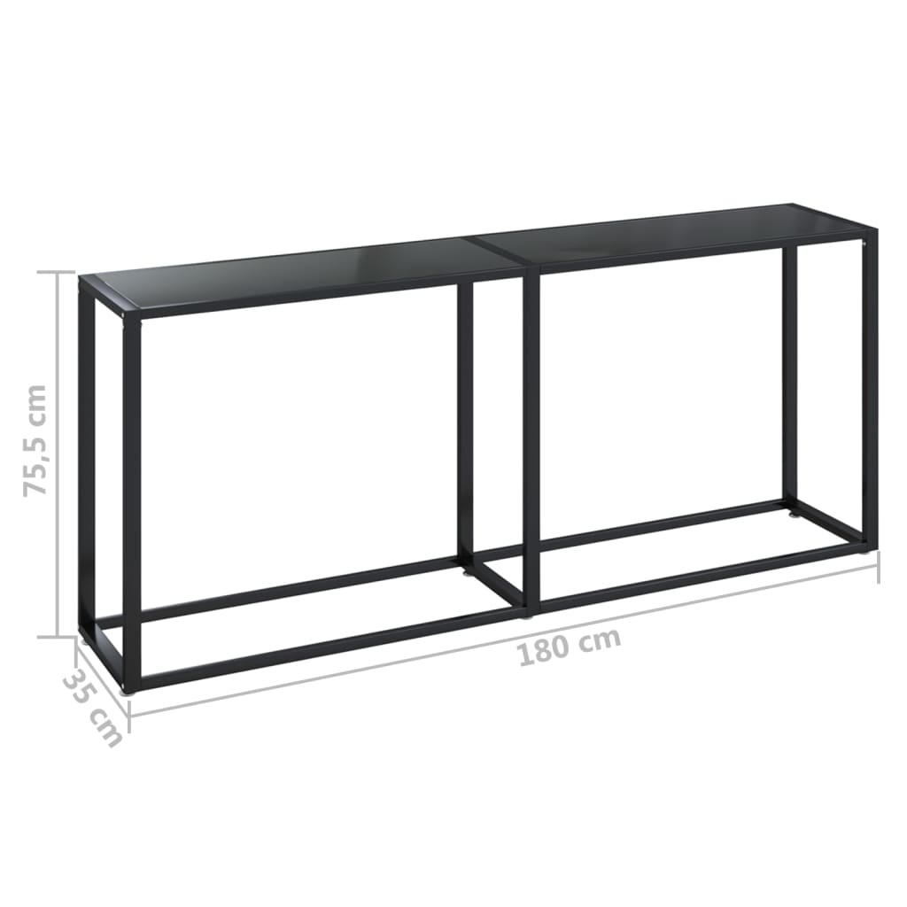 Console Table | Black | Tempered glass, powder-coated steel | Large