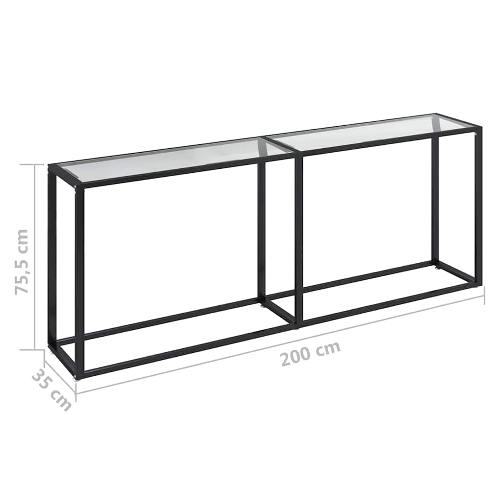 Console Table Transparent 200x35x75,5cm Tempered Glass