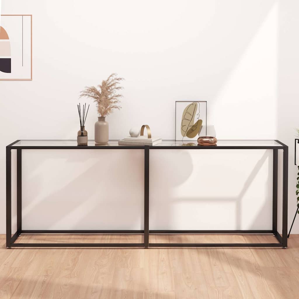 Console Table Transparent 200x35x75,5cm Tempered Glass