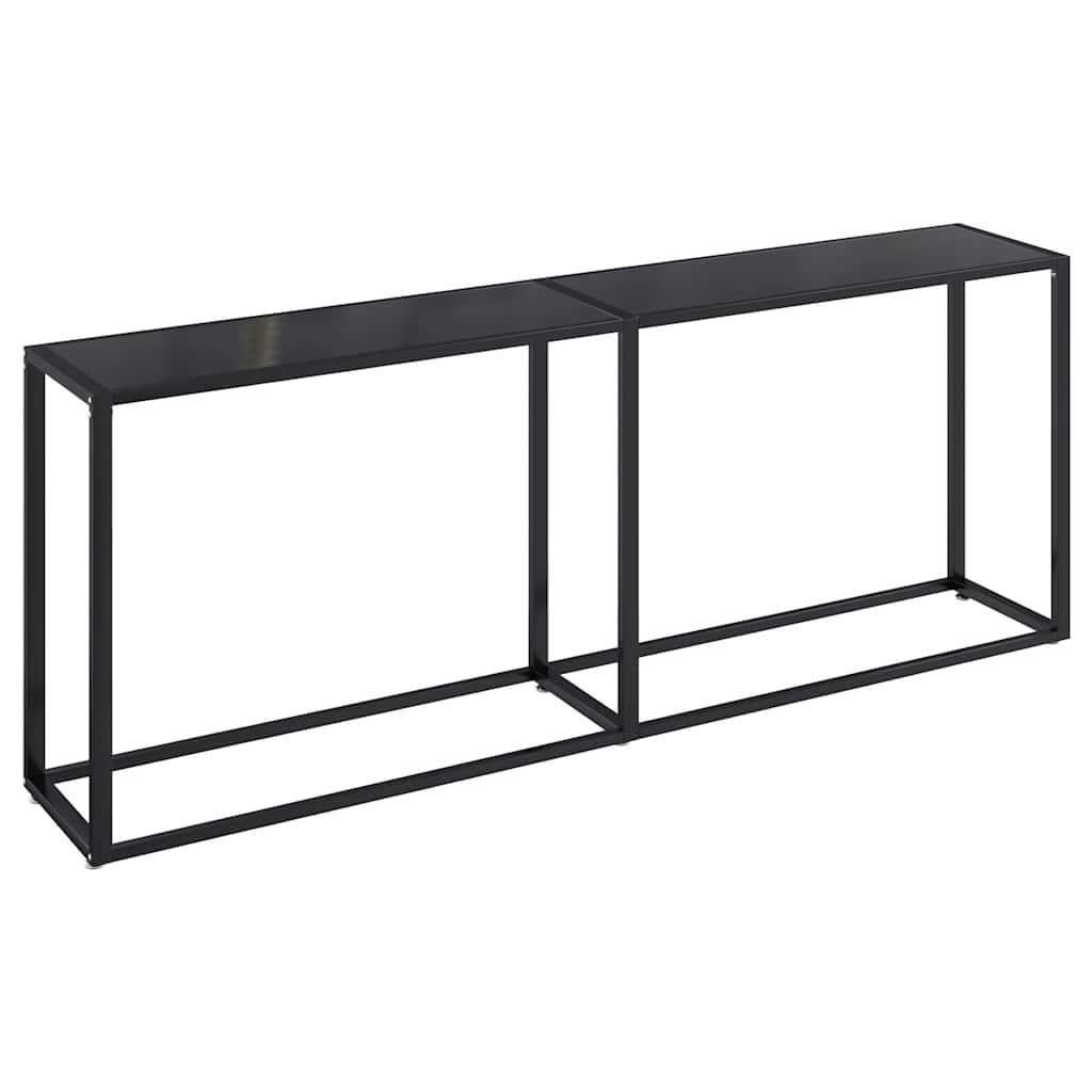 Console Table | Black | Tempered Glass, Powder-Coated Steel | Large